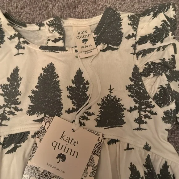 Kate Quinn Multi Pine Asymmetrical Ruffle Top - Picture 2 of 6